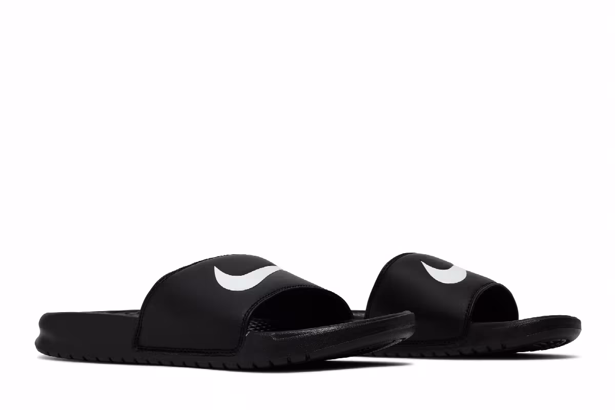 Nike Benassi Swoosh Slide Black White, view 9