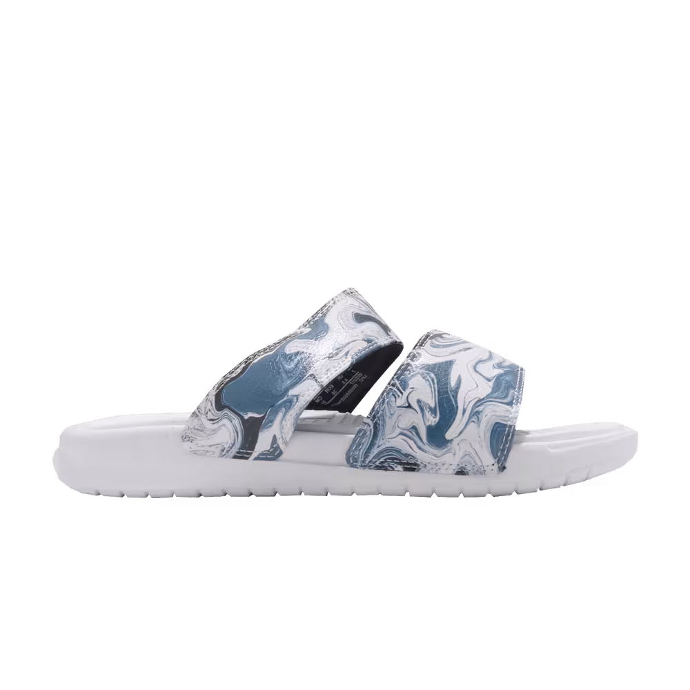 Nike Women's Benassi Duo Ultra Slide White Blue Black