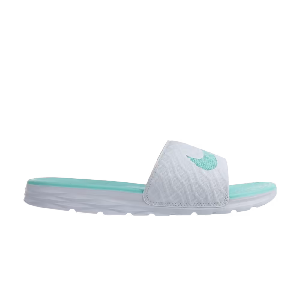 Nike Women's Benassi Solarsoft Slide 2 White Artisan Teal