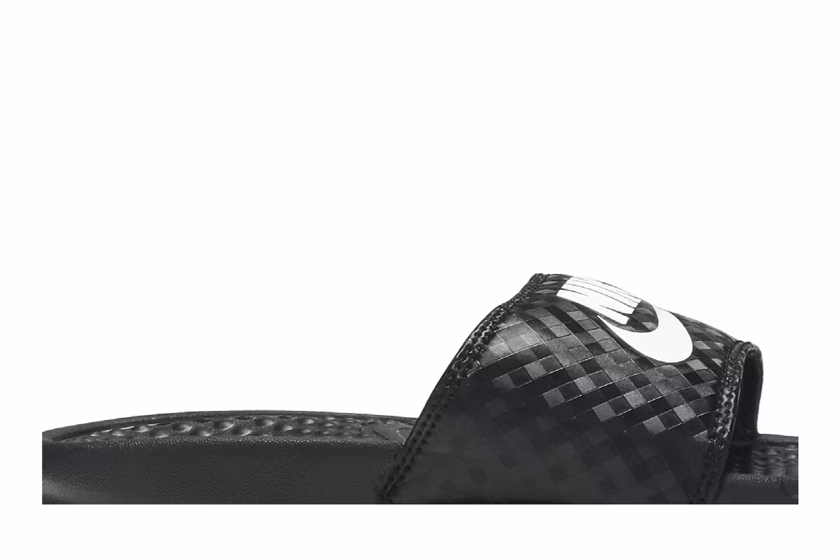 Nike Women's JDI Benassi Slides Black Diamond Pattern, view 3