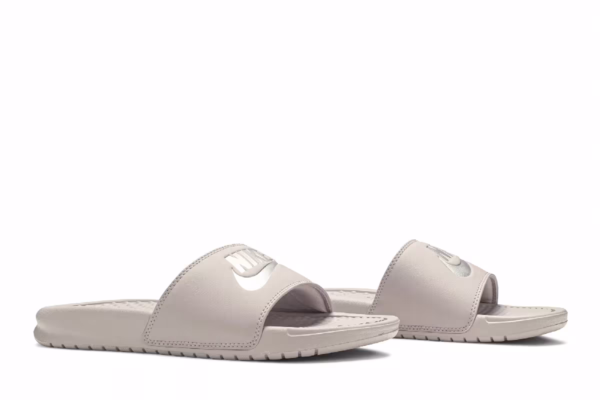 Nike Women's Benassi JDI Slides Particle Rose, view 9
