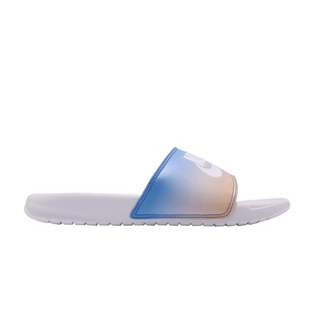 Nike Women's Benassi JDI Print Slide White Hyper Royal