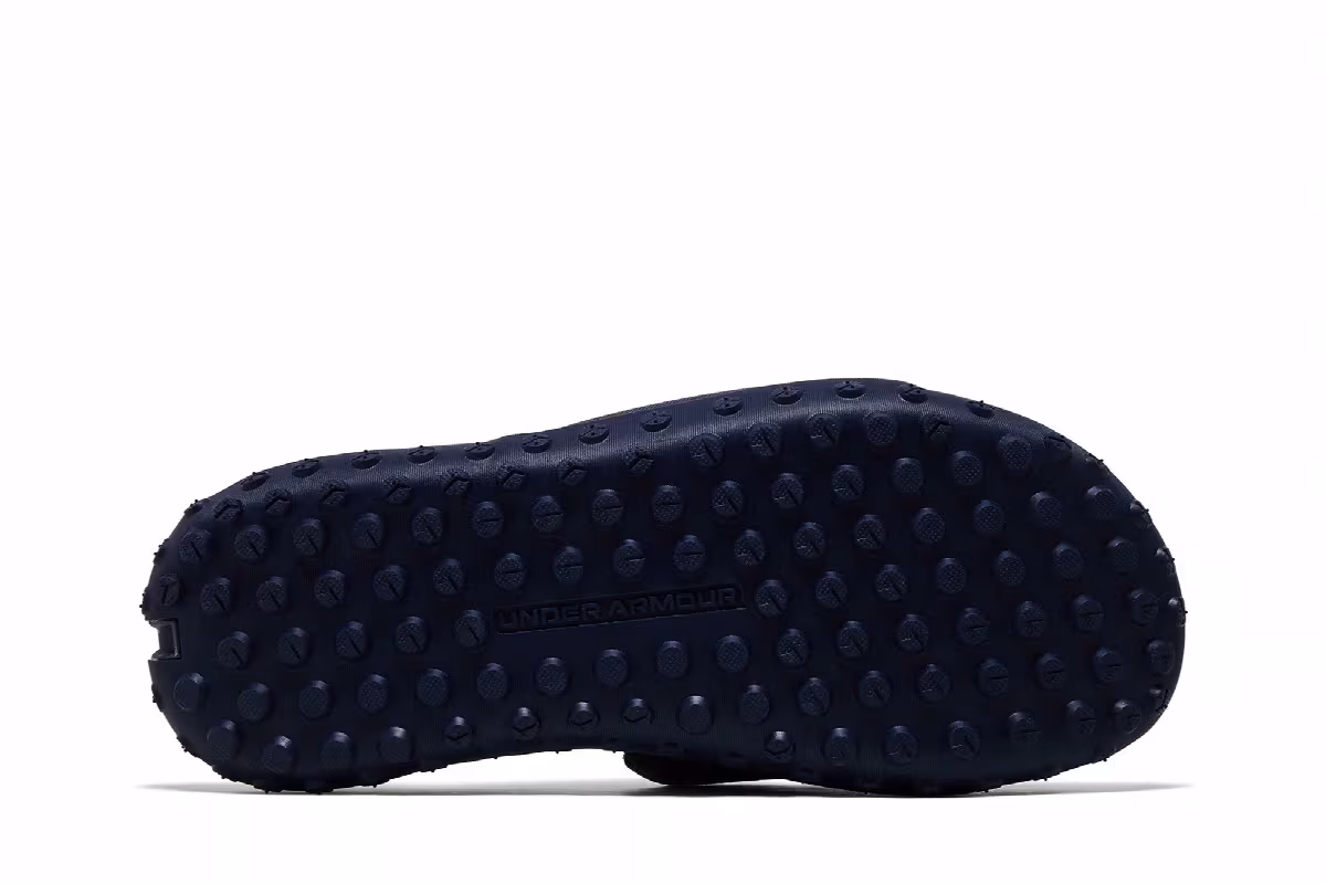 Under Armour Project Rock 3 Slide Midnight Navy Flare Orange, view 5