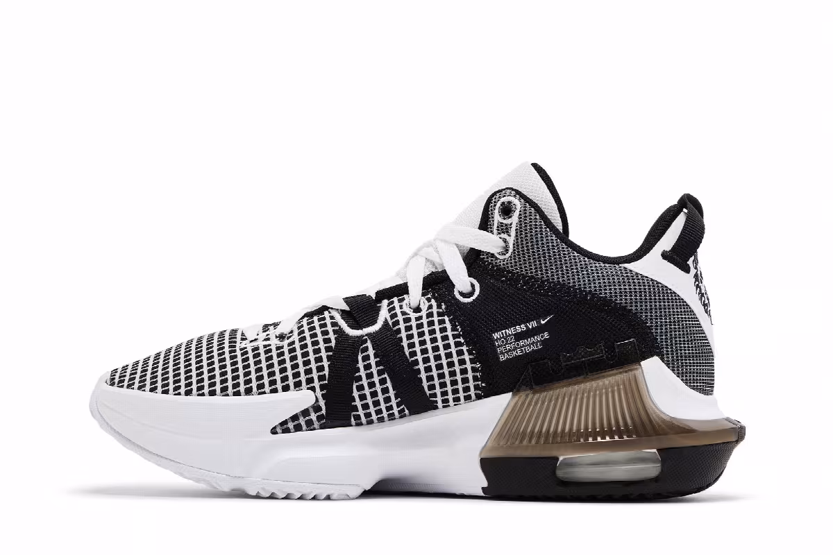 Nike LeBron Witness 7 EP White Black, view 4