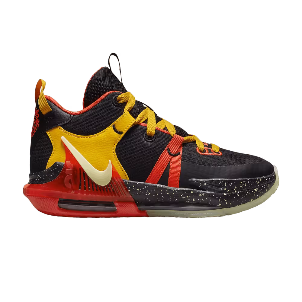 Nike LeBron Witness 7 GS Black Bright Crimson Speckled