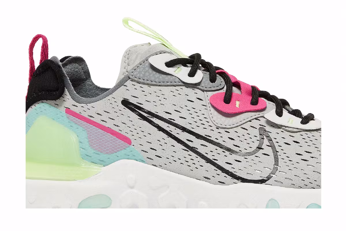 Nike Women's React Vision Wolf Grey Pink Prime, view 3