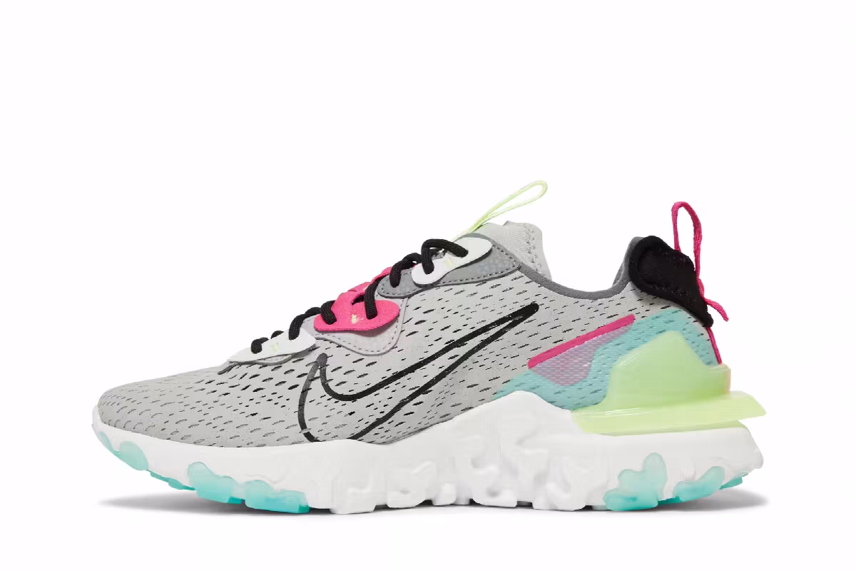 Nike Women's React Vision Wolf Grey Pink Prime, view 4