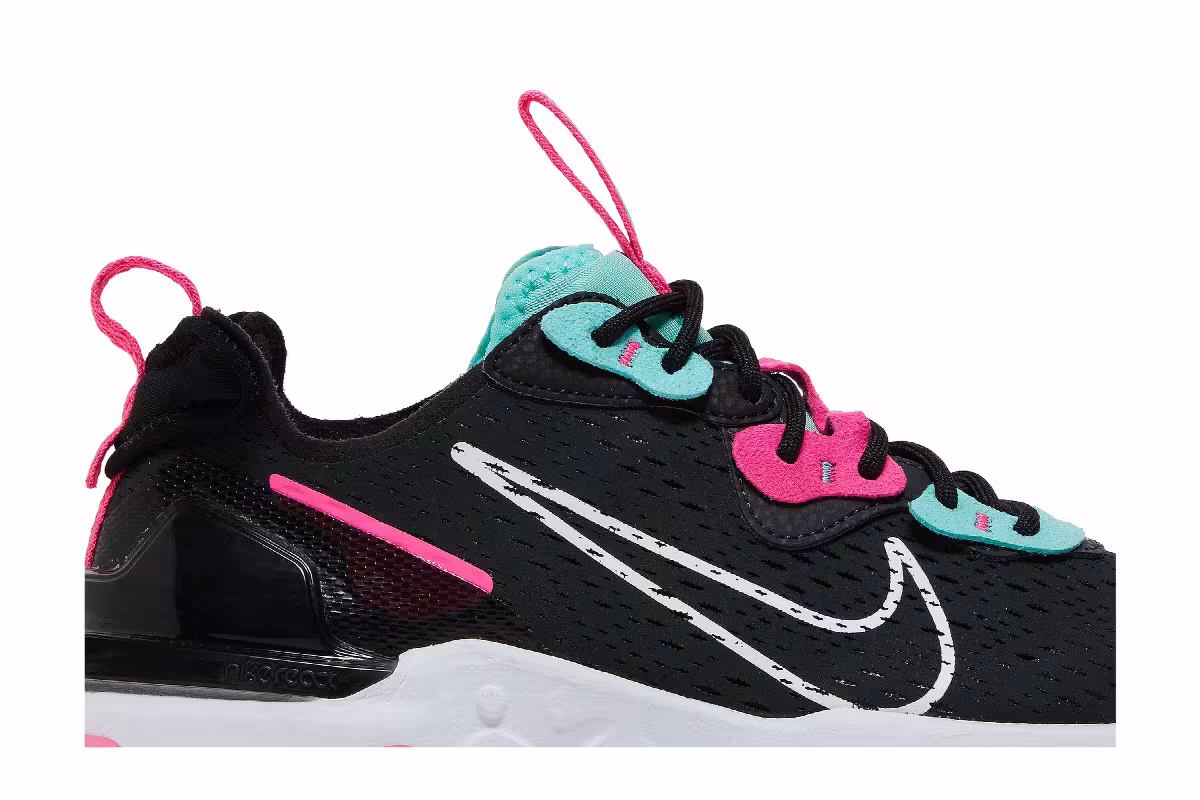 Nike Women's React Vision Dark Smoke Grey Pink Blast, view 3
