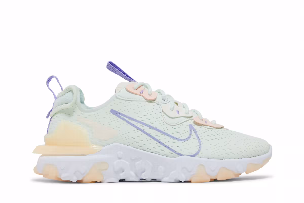 Nike Women's React Vision Barely Green Purple Pulse, view 2