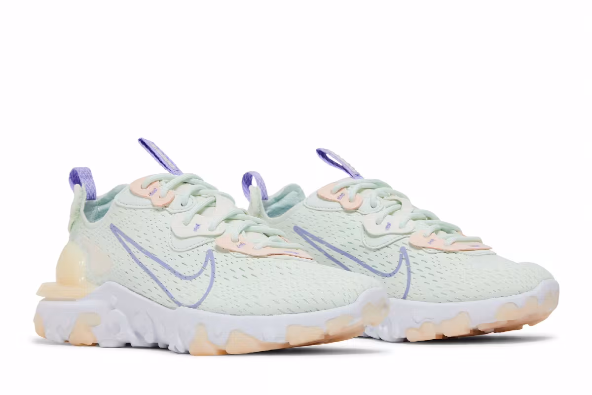 Nike Women's React Vision Barely Green Purple Pulse, view 9