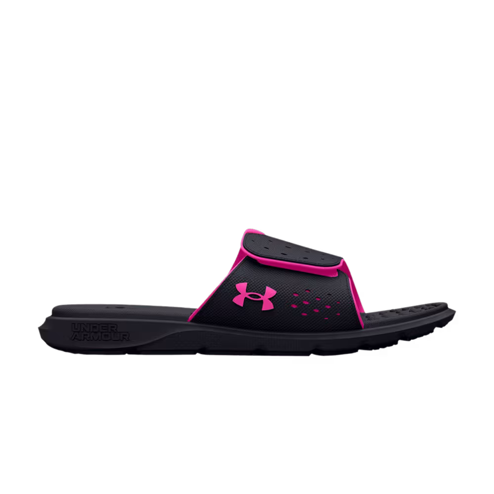 Under Armour Women's Ignite 7 Slide Black Rebel Pink