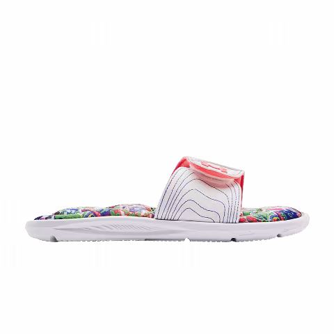 Under Armour Wmns Ignite 6 Graphic Footbed Slide 'White Blitz Red'