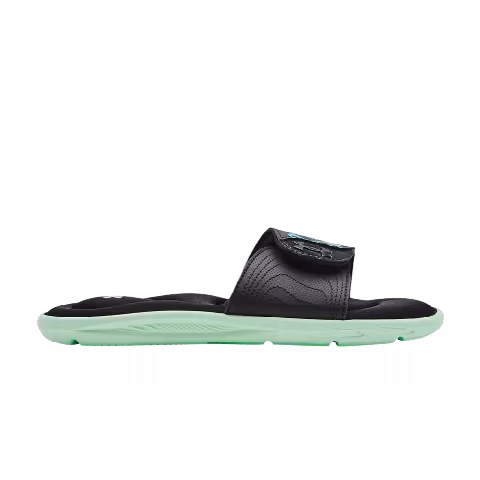 Under Armour Wmns Ignite 4 Graphic Strap Slide 'Black Aqua Foam'