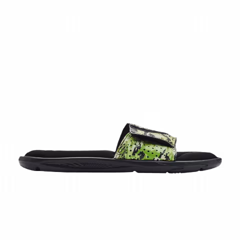 Under Armour Ignite 6 Graphic Strap Slide 'Black Green Citrine Camo'