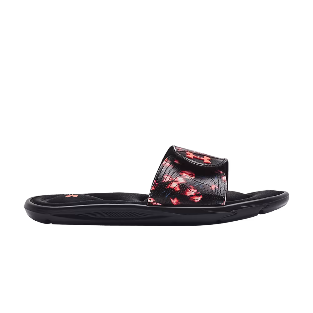 Under Armour Women's Ignite 6 Graphic Strap Slide Black Afterglow
