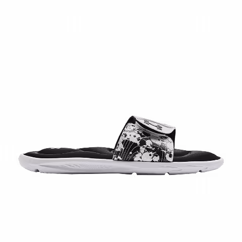Under Armour Wmns Ignite 6 Graphic Strap Slide 'Black White'