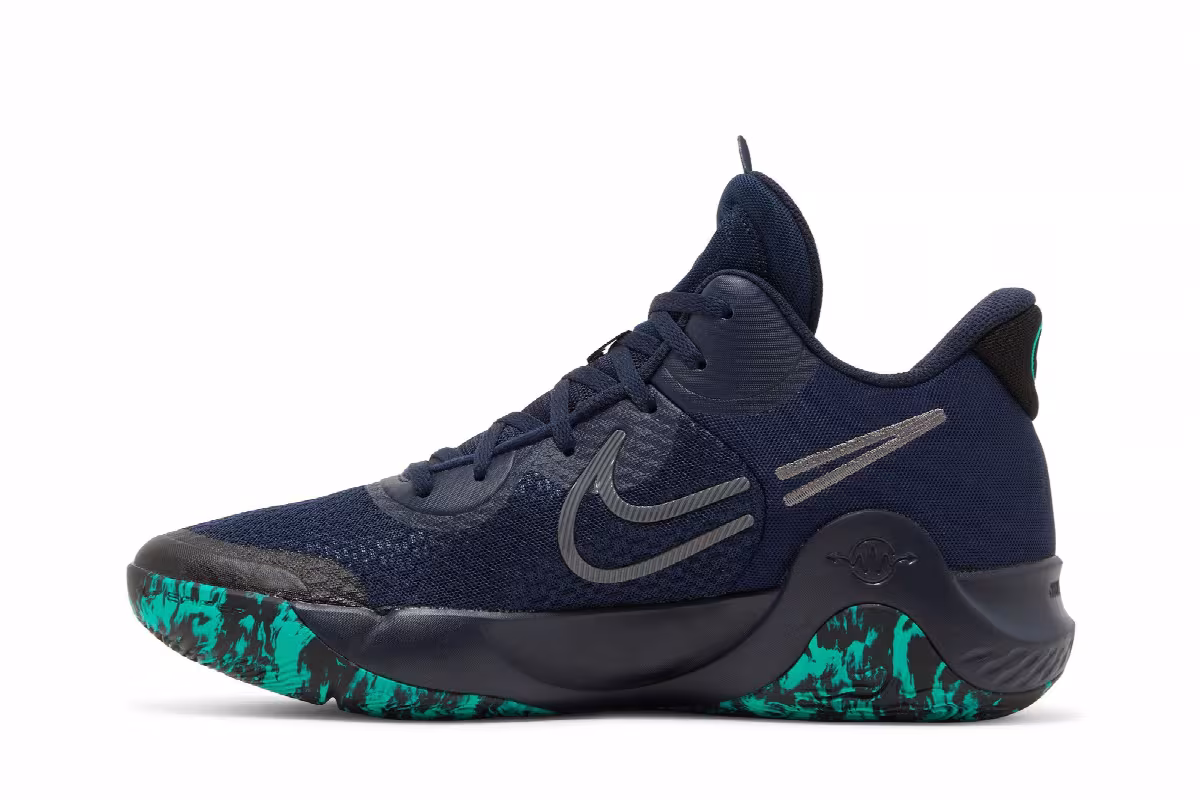 Nike KD Trey 5 IX Obsidian Clear Emerald, view 4