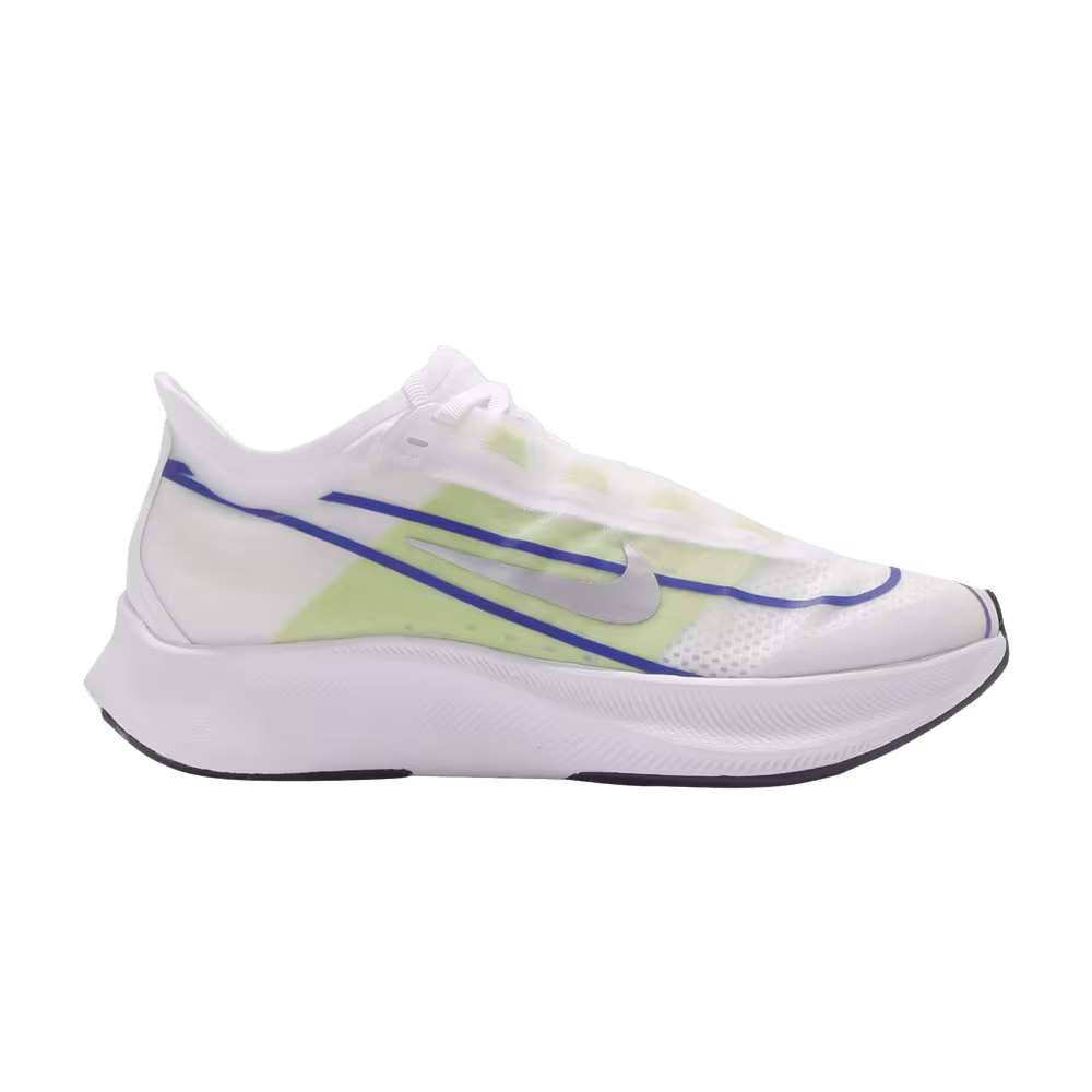 Nike Women's Zoom Fly 3 White Silver Blue Lime