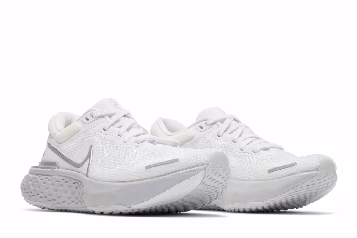 Nike Women's ZoomX Invincible Run Flyknit White Metallic Silver, view 9