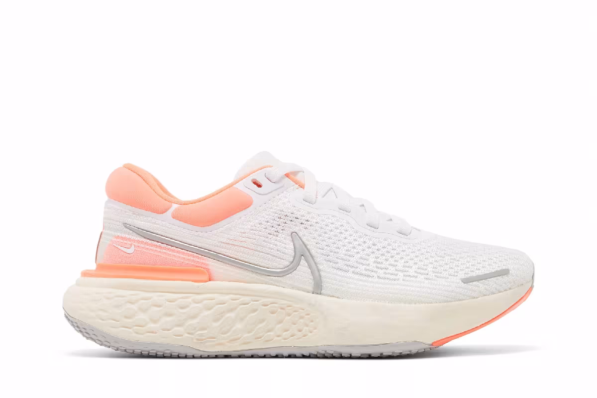 Nike Women's ZoomX Invincible Run Flyknit White Bright Mango, view 2