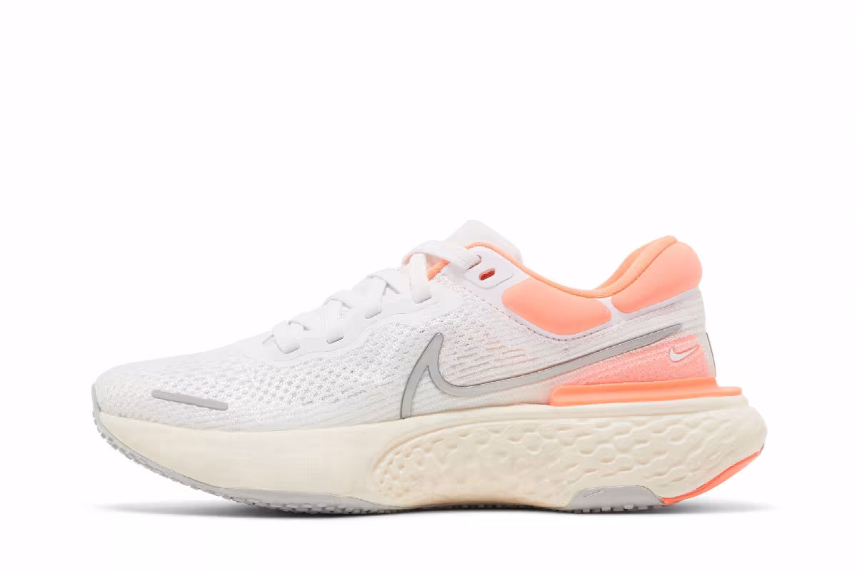 Nike Women's ZoomX Invincible Run Flyknit White Bright Mango, view 4