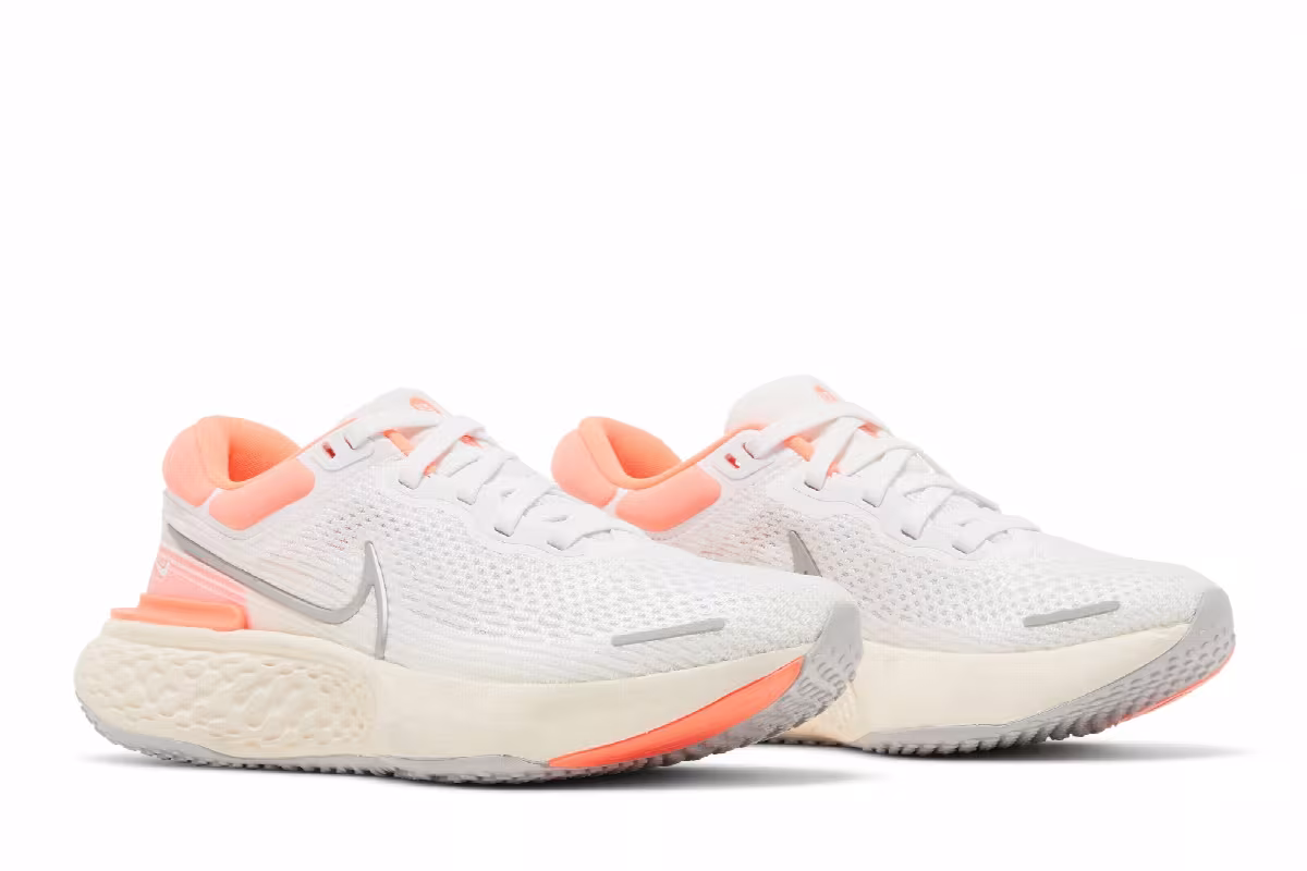 Nike Women's ZoomX Invincible Run Flyknit White Bright Mango, view 9