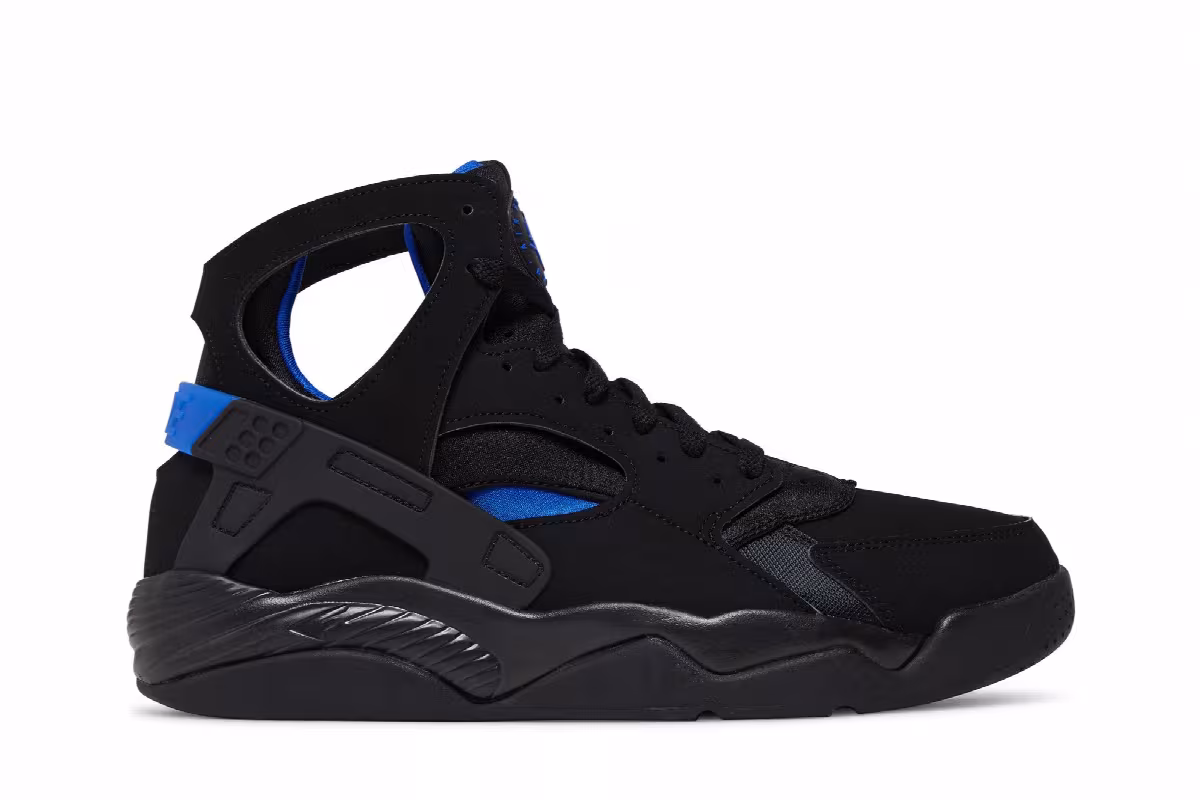 Nike Air Flight Huarache Black Lyon Blue 2023, view 2