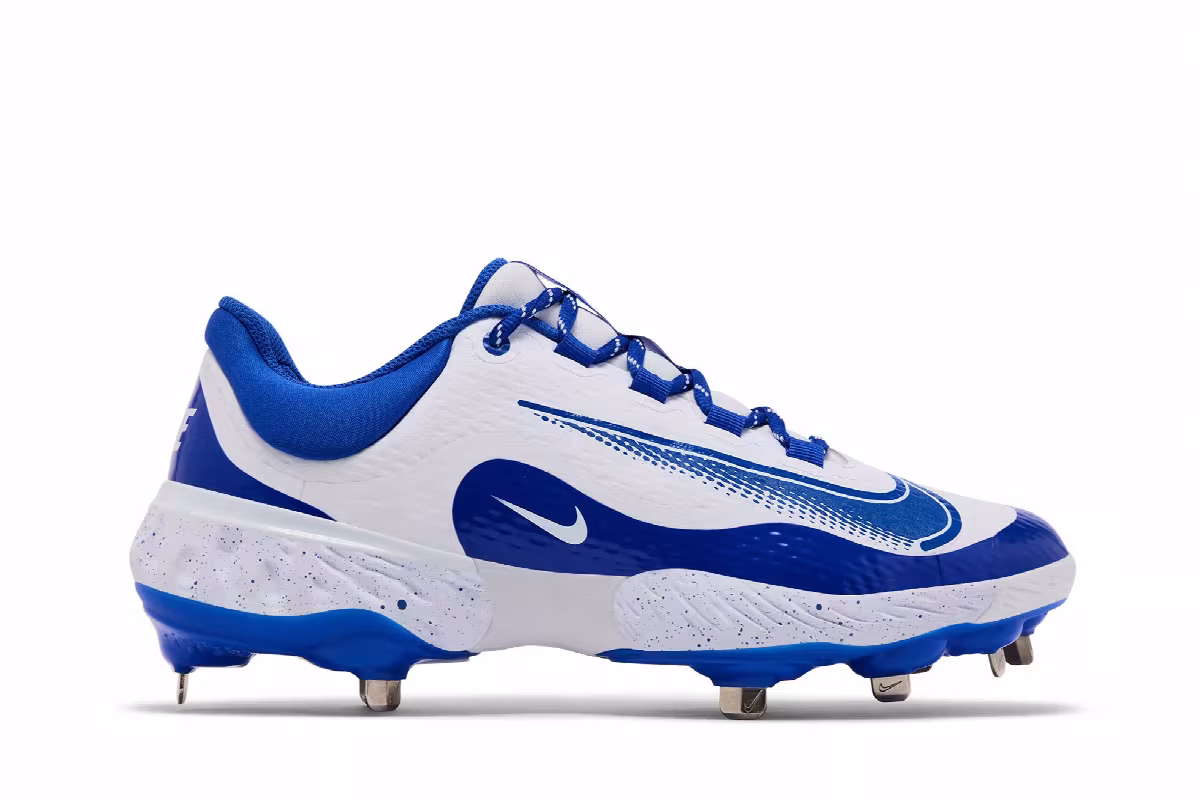 Nike Alpha Huarache Elite 4 Low White Hyper Royal, view 2