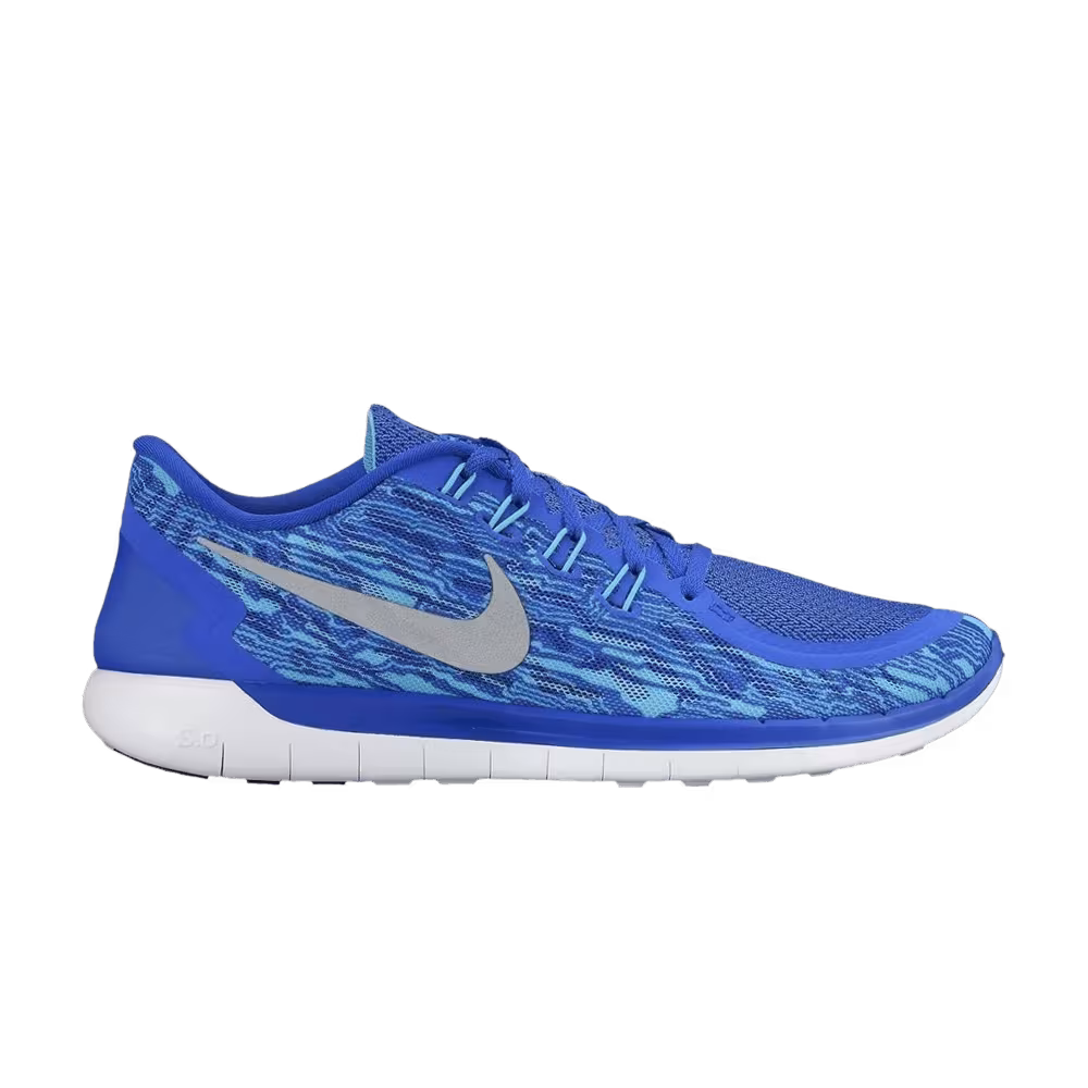 Nike Free 5.0 Print Racer Blue Reflective Silver