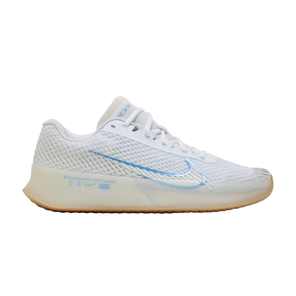 NikeCourt Air Zoom Vapor 11 HC White Light Blue Gum