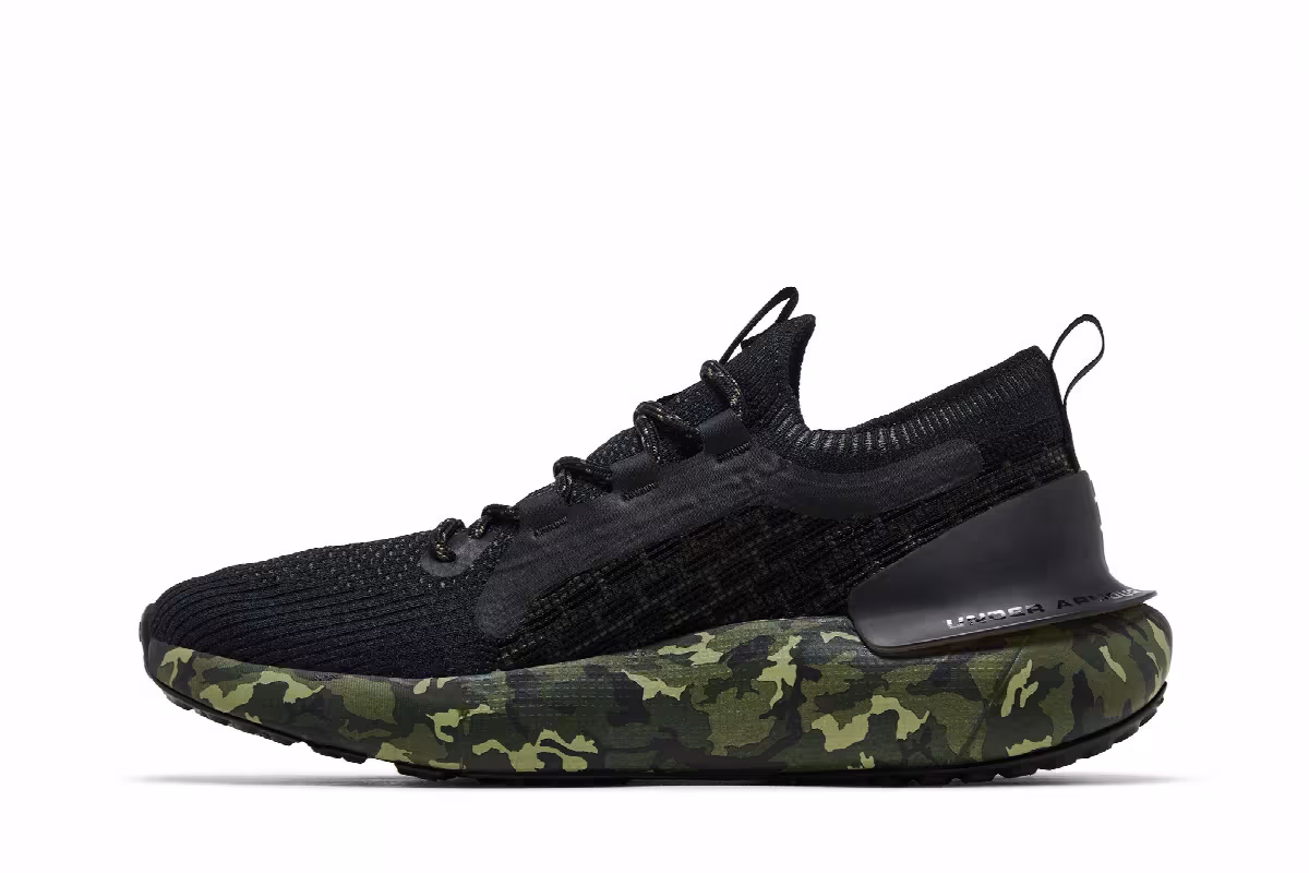 Under Armour HOVR Phantom 3 SE Printed Black Marine Green Camo, view 4