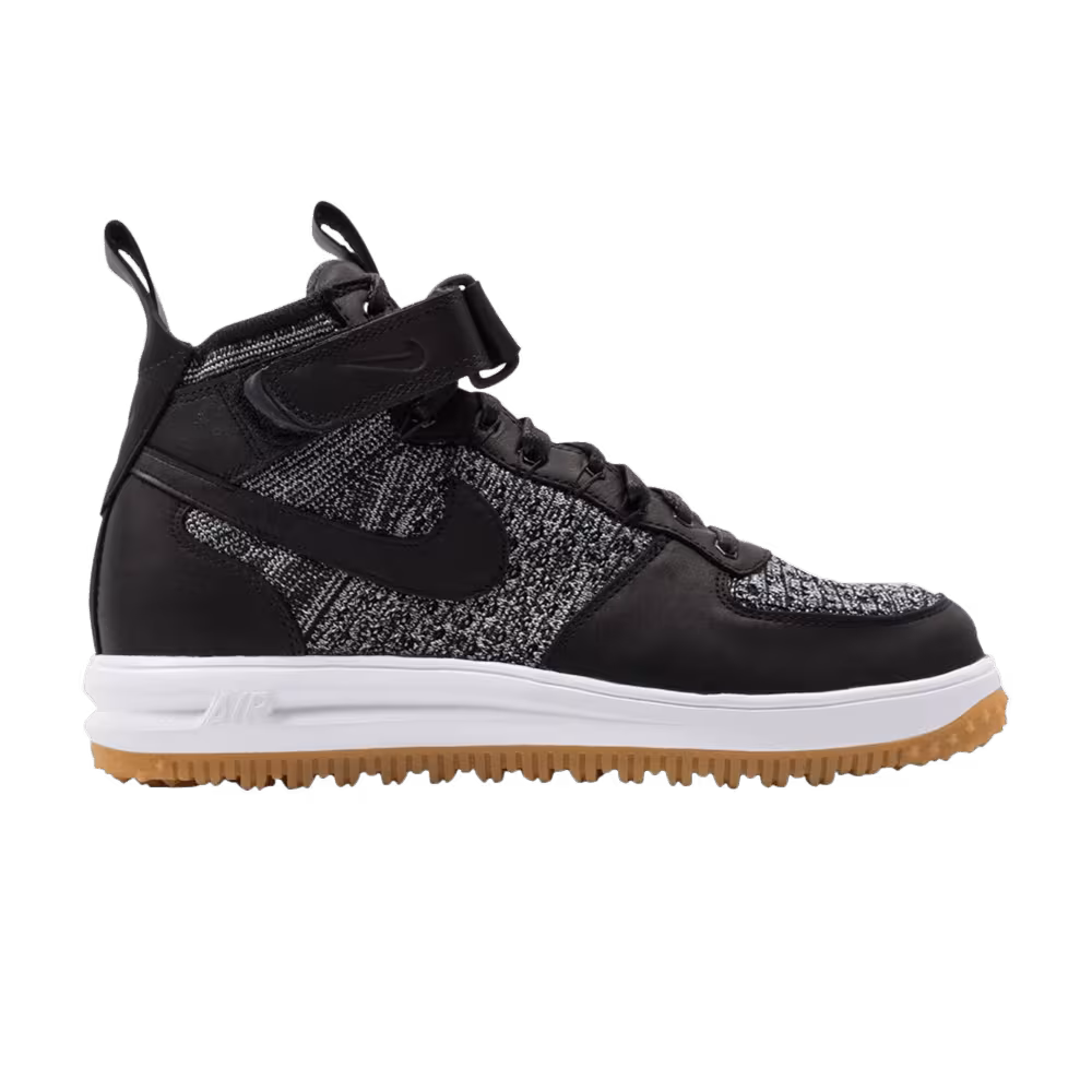 Nike Lunar Force 1 Flyknit Workboot Black White