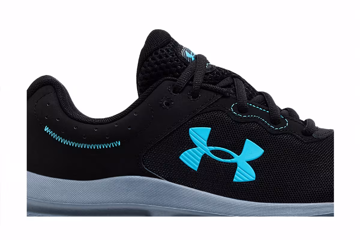 Under Armour Charged Assert 10 Black Blue Surf, view 3