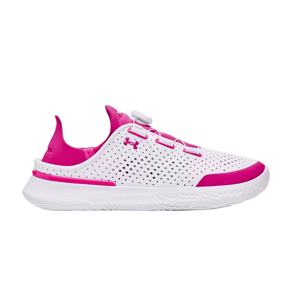 Under Armour SlipSpeed Leather GS White Rebel Pink