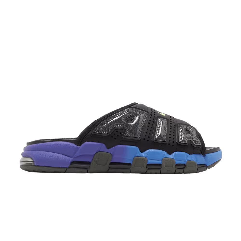 Nike Air More Uptempo Slide Black Blue Purple Gradient