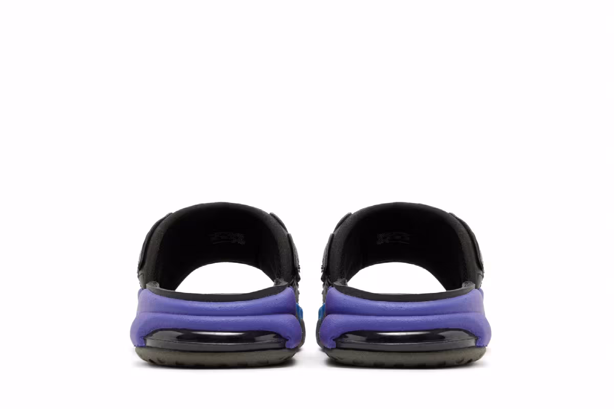 Nike Air More Uptempo Slide Black Blue Purple Gradient, view 7