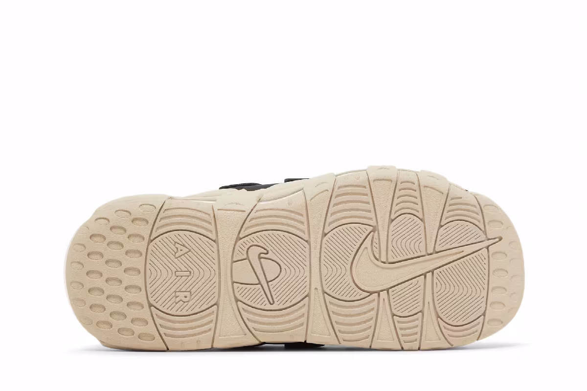 Nike Air More Uptempo Slide Black Sanddrift Iridescent, view 5