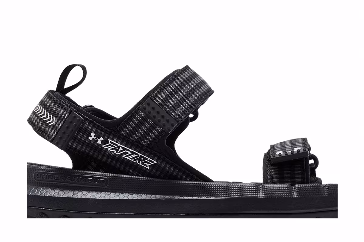 Under Armour Fat Tire Sandal Black White, view 3