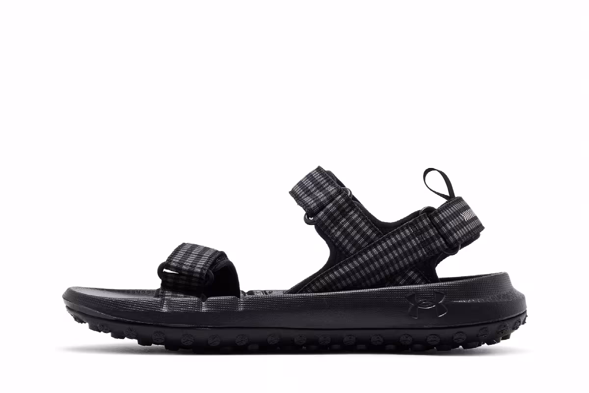 Under Armour Fat Tire Sandal Black White, view 4