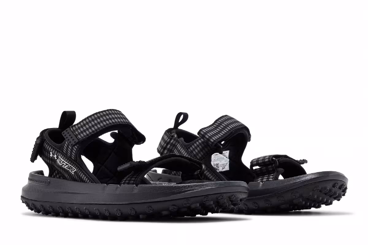 Under Armour Fat Tire Sandal Black White, view 9