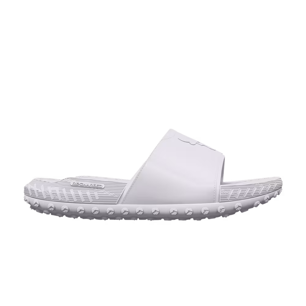 Under Armour Project Rock 3 Slide White Halo Grey