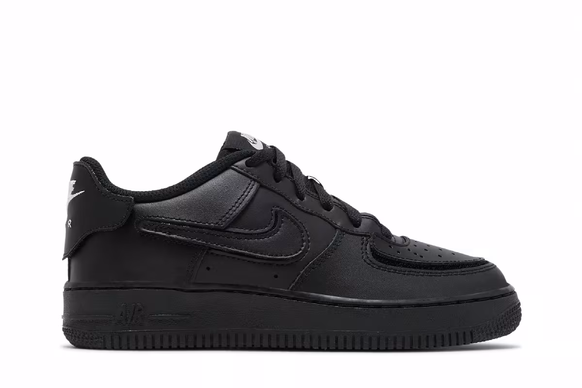 Nike Air Force 1/1 GS Black Bright Crimson, view 2