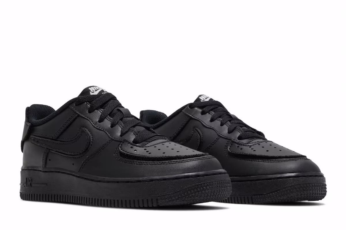 Nike Air Force 1/1 GS Black Bright Crimson, view 9