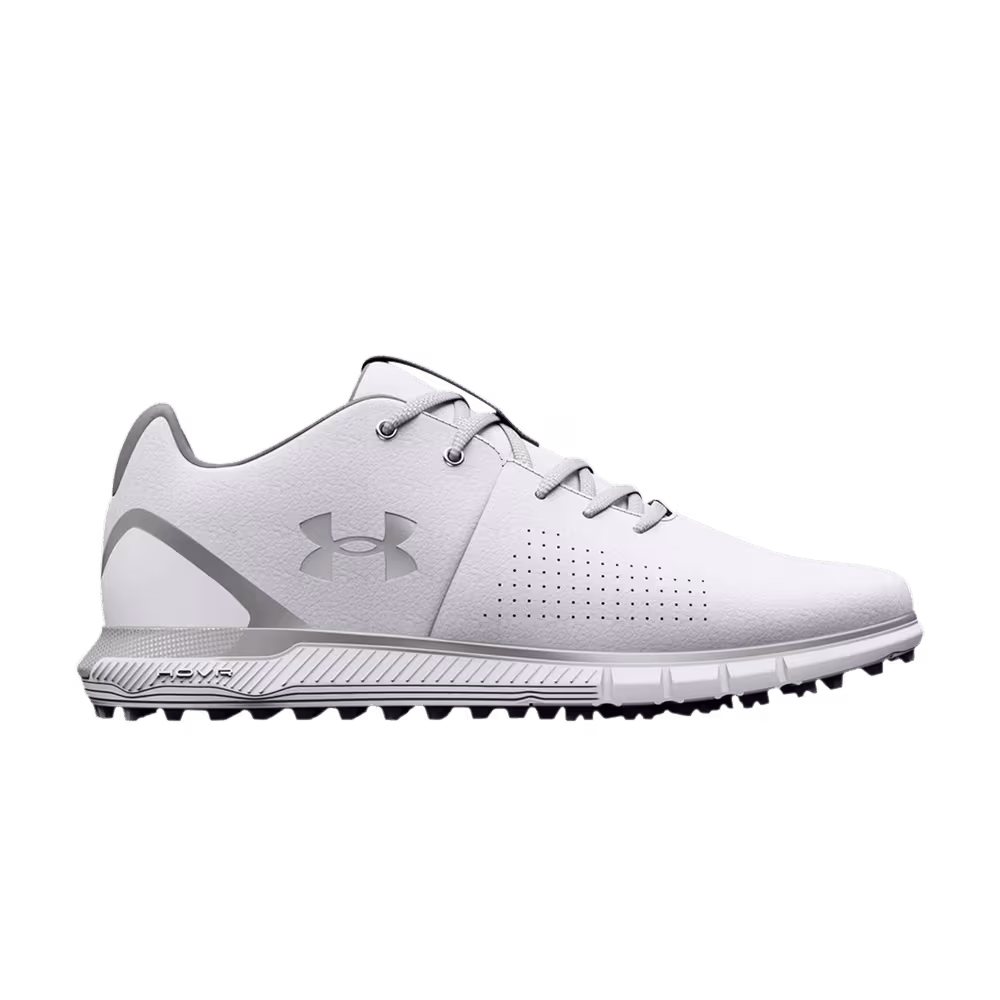Under Armour HOVR Fade 2 Spikeless Golf 2E Wide White Metallic Silver