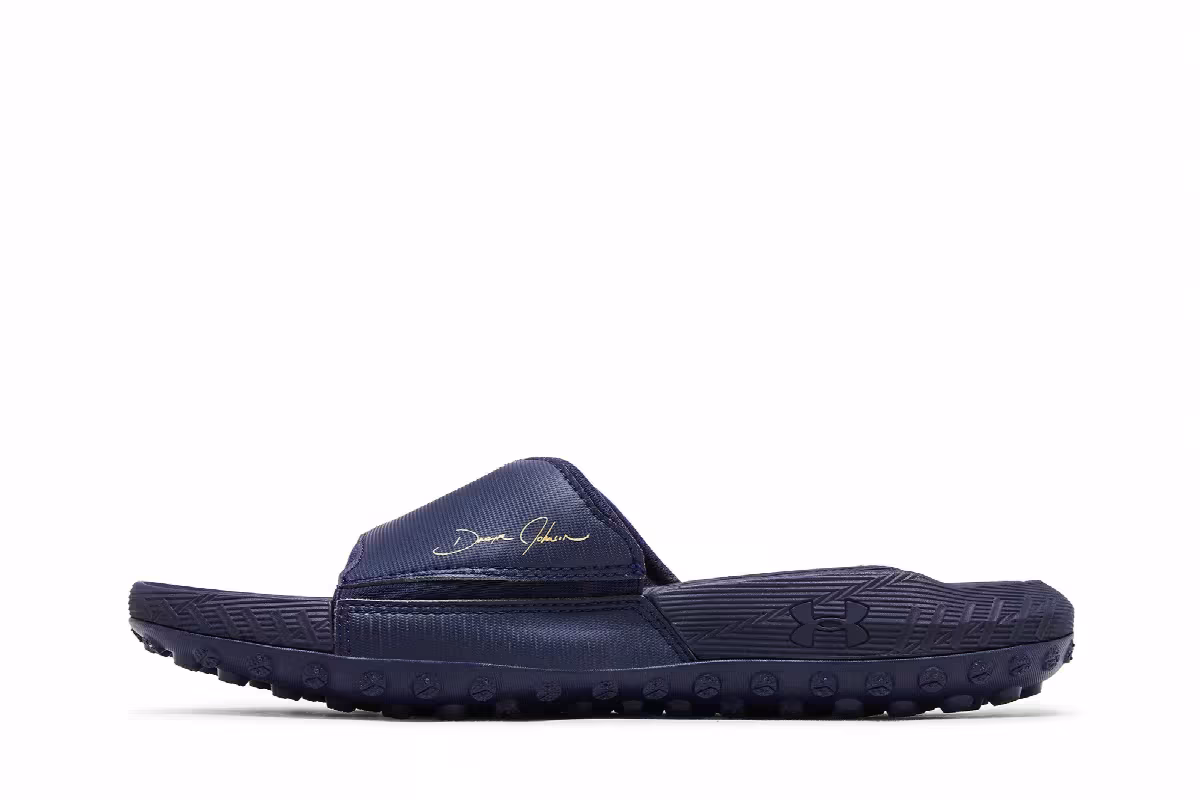Under Armour Project Rock 3 Slide Midnight Navy, view 4