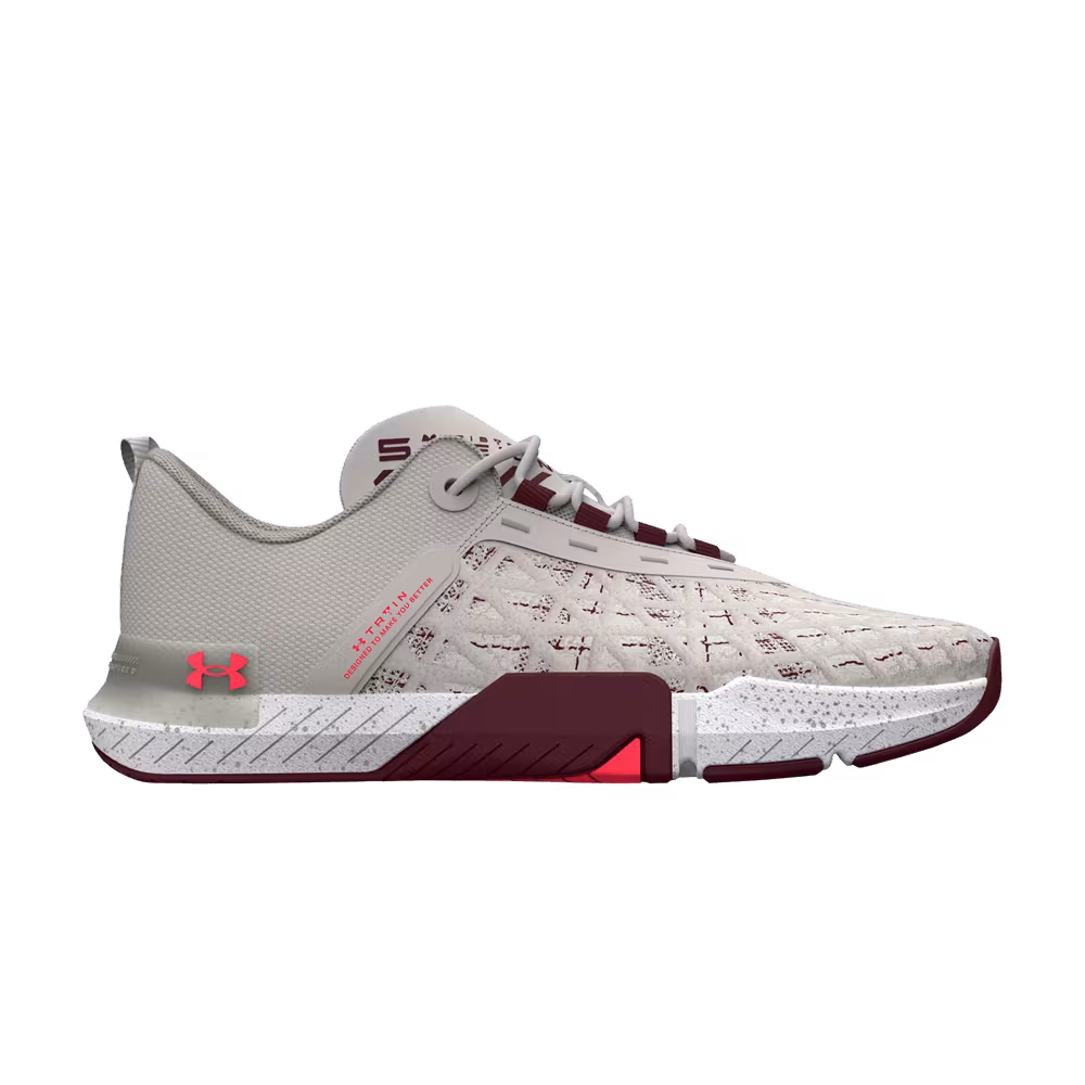 Under Armour TriBase Reign 5 White Clay Deep Red