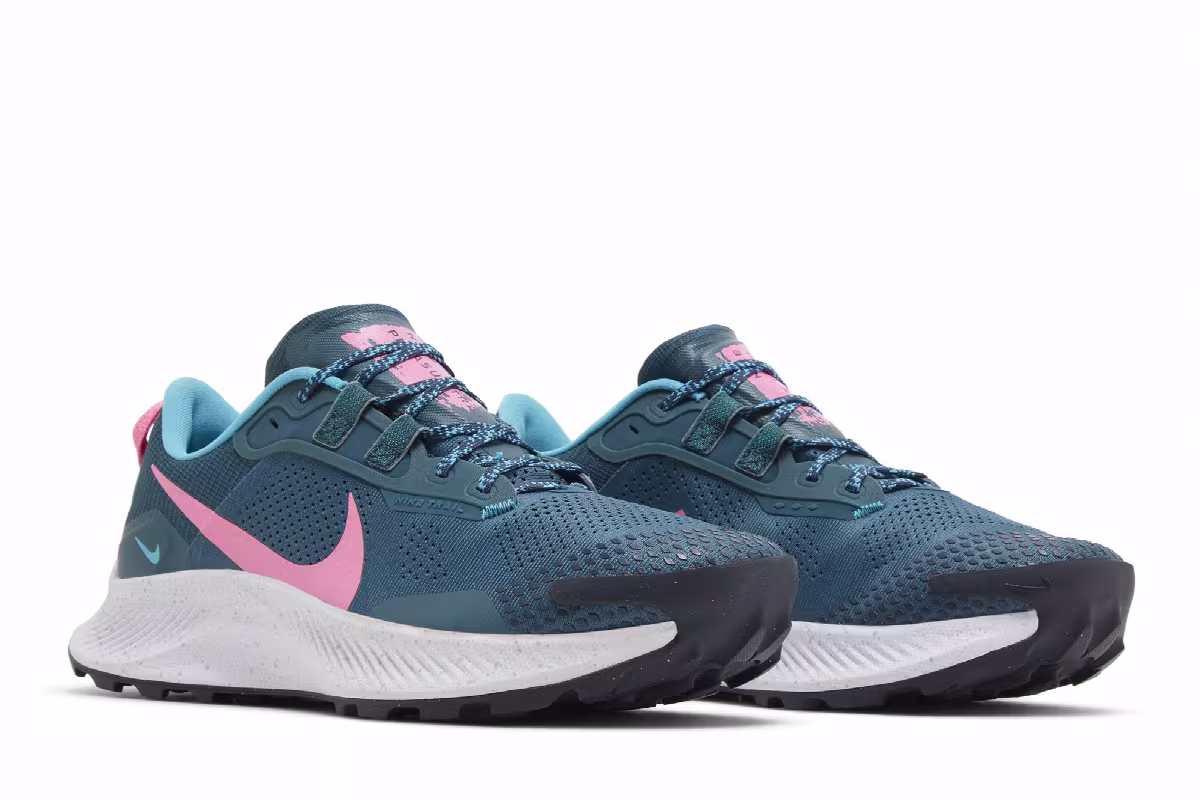 Nike Women's Pegasus Trail 3 Dark Teal Green Pink Glow, view 9