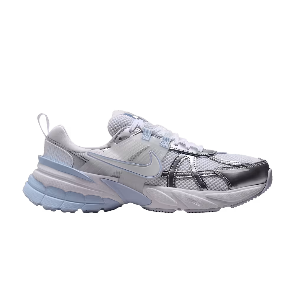 Nike Women's V2K Run White Metallic Silver Hydrogen Blue