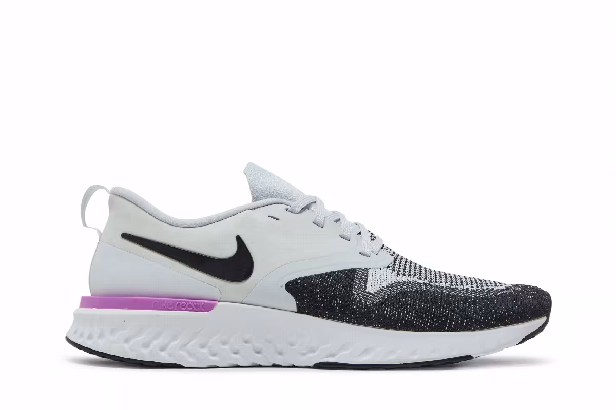 Nike Odyssey React Flyknit 2 Platinum Violet Black, view 2