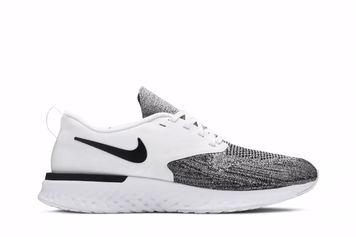 Nike Odyssey React 2 Flyknit White Black, view 2